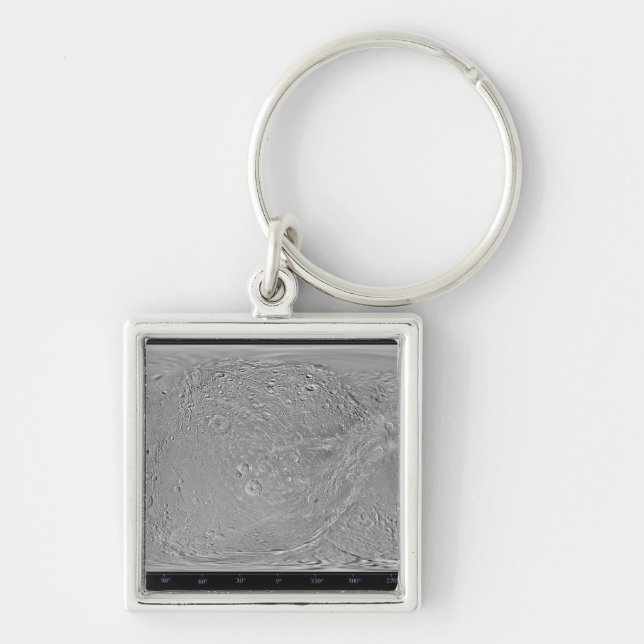 Global map of Saturn's moon Dione Keychain (Front)