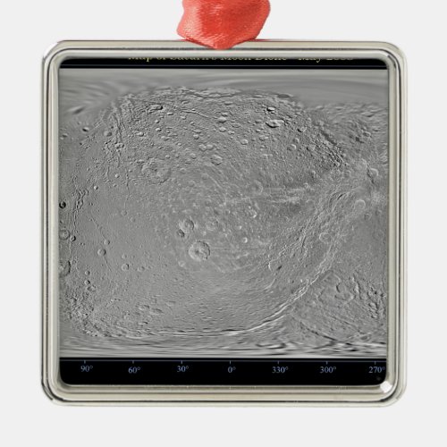 Global map of Saturns moon Dione Metal Ornament