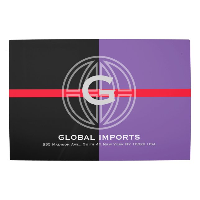 Global Monogram  Metal Print (Front)