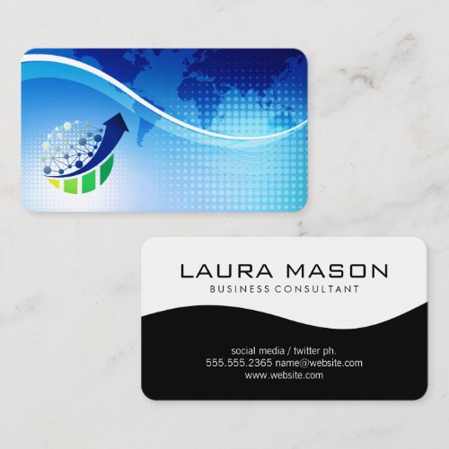 Global Network Logo | World Map | Corporate Business Card