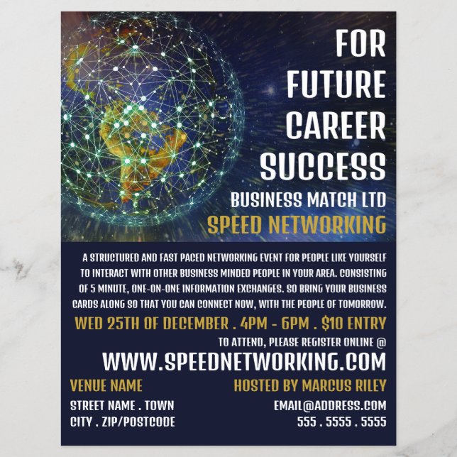 Global Networking, Speed Networking Event Advert Flyer (Front)