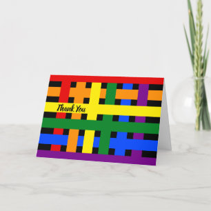 Global Peace Hug Abstract Colorful Thank You Card