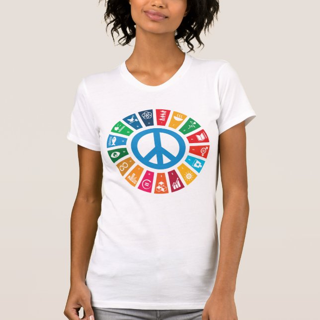Global Peace Sustainability Goals Inspirational T-Shirt (Front)