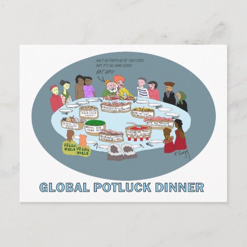 GLOBAL POTLUCK DINNER POSTCARD