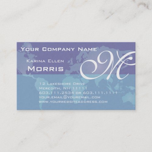 Global Sales and Marketing Blue World Map Business Card Templates