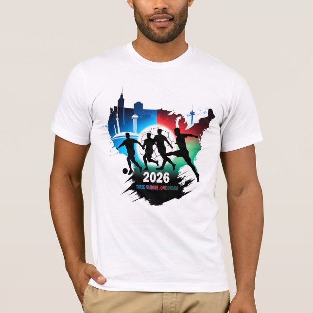Global Soccer 2026 Three Nations. One Dream.  T-Shirt (Front)
