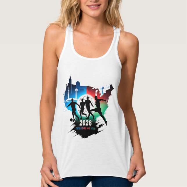 Global Soccer 2026 Three Nations. One Dream.  Tank Top (Front)