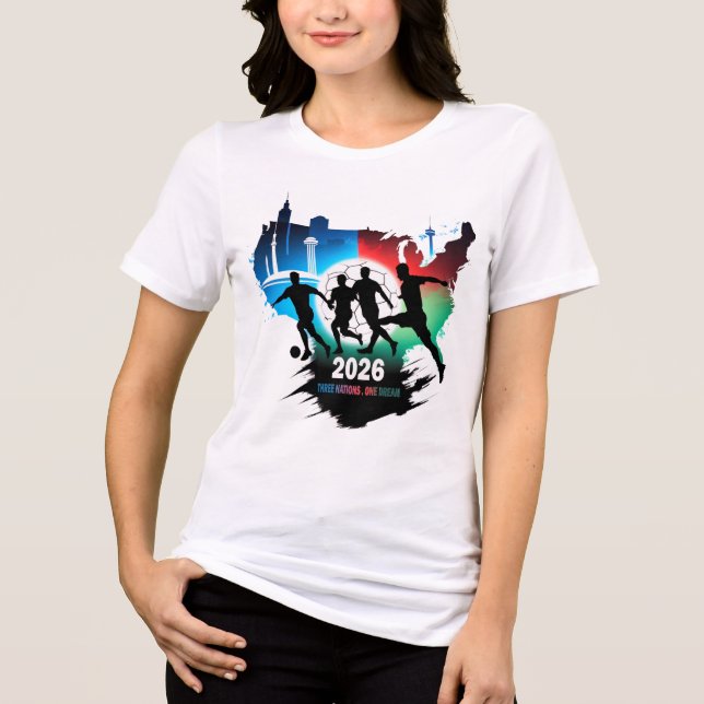 Global Soccer 2026 Three Nations. One Dream.  Tri-Blend Shirt (Front)
