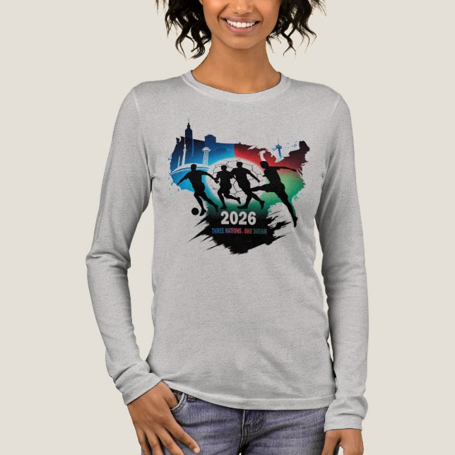 Global Soccer 2026 Three Nations. One Dream.  Tri-Blend Shirt (Front)