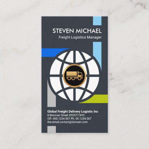 Global Transport Logistic Routes Freight Delivery Business Card