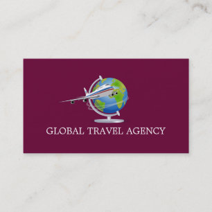 Global Travel Agency Agent Business Card