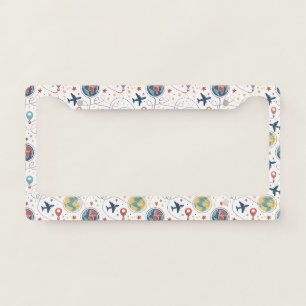 Global Travel Aviation Pattern (1) License Plate Frame
