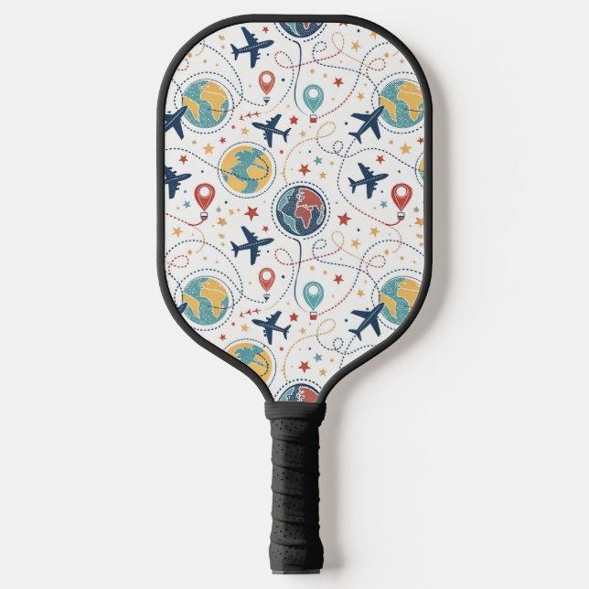 Global Travel Aviation Pattern (1) Pickleball Paddle (Front)