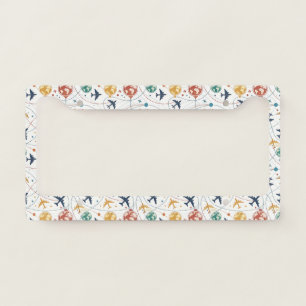 Global Travel Aviation Pattern (2) License Plate Frame