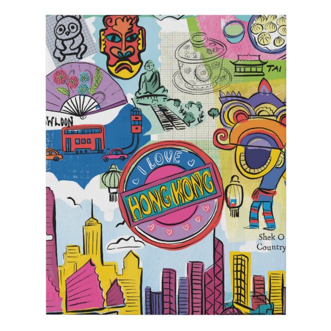 Global Travel - Hong Kong Faux Canvas Print (Front)
