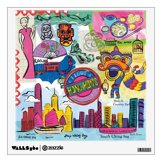 Global Travel - Hong Kong Wall Decal (Front)