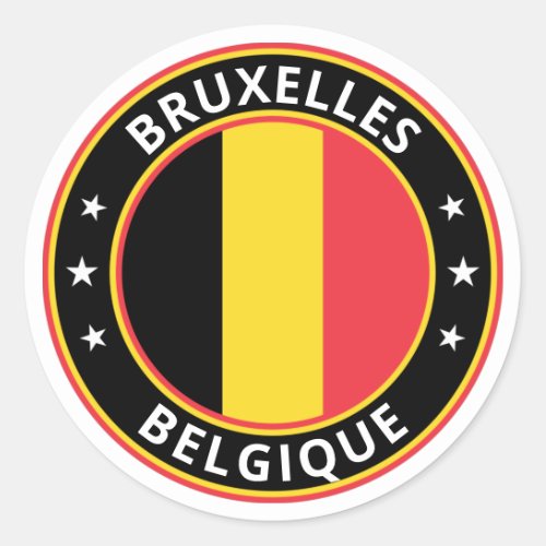 Global Traveler _ Bruxelles Belgique  Belgium Classic Round Sticker