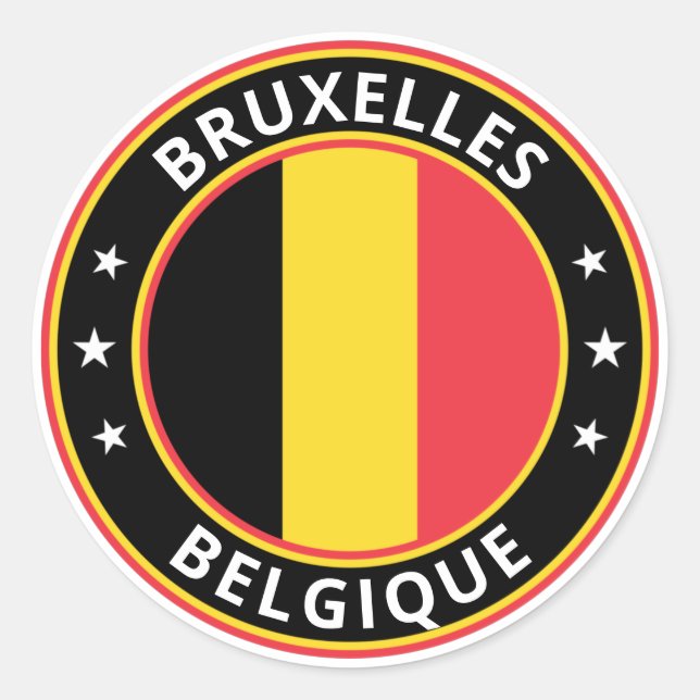 Global Traveler - Bruxelles, Belgique | Belgium Classic Round Sticker (Front)