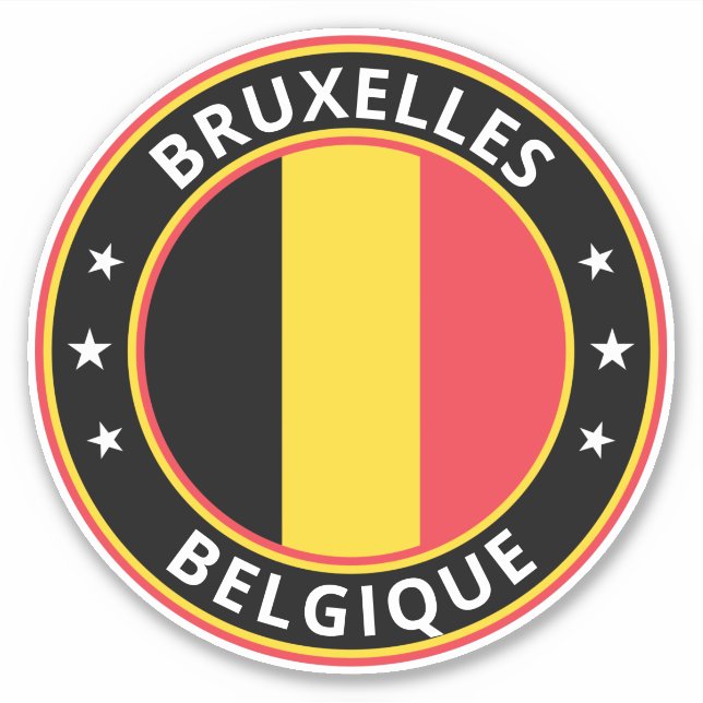 Global Traveler - Bruxelles, Belgique | Belgium Sticker (Front)