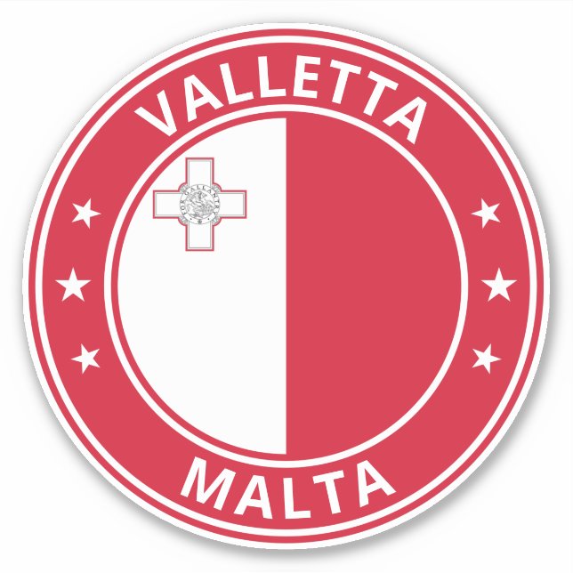 Global Traveler - Valletta, Malta Sticker (Front)