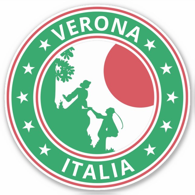 Global Traveler - Verona, Italia Sticker (Front)