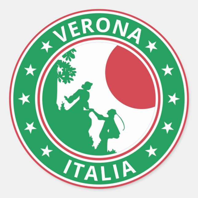 Global Traveler - Verona, Italia T-Shirt Classic Round Sticker (Front)