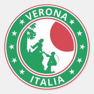 Global Traveler - Verona, Italia T-Shirt Classic Round Sticker