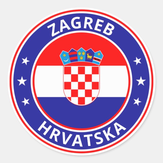 Global Traveler - Zagreb, Hrvatska | Croatia Classic Round Sticker (Front)