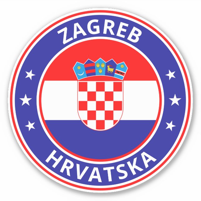 Global Traveler - Zagreb, Hrvatska | Croatia Sticker (Front)