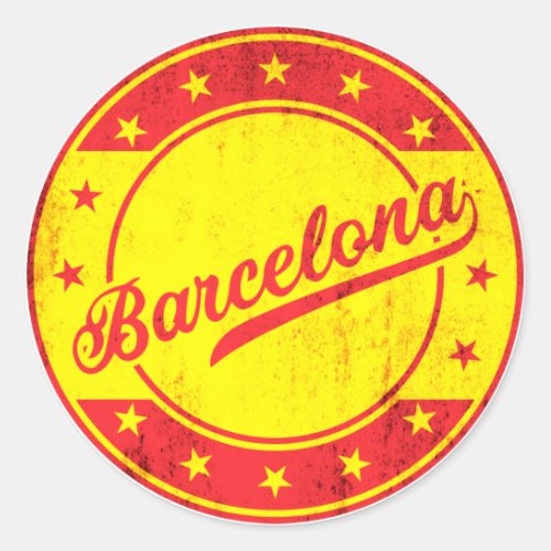 Global Traveller _ Barcelona Spain Classic Round Sticker