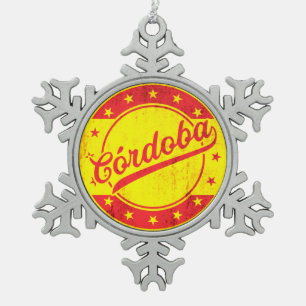 Global Traveller - Cordoba, Spain Snowflake Pewter Christmas Ornament