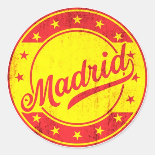 Global Traveller _ Madrid Spain Classic Round Sticker