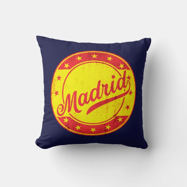 Global Traveller - Madrid, Spain Throw Pillow (Front)