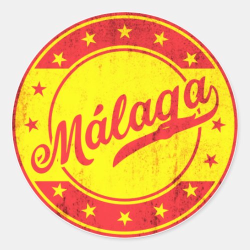 Global Traveller _ Malaga Spain Classic Round Sticker