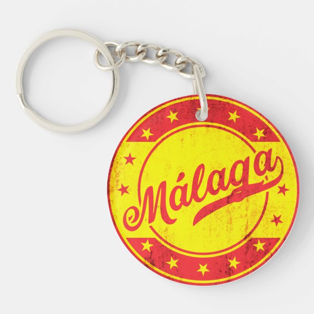 Global Traveller - Malaga, Spain Keychain (Front)