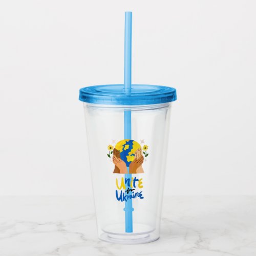 Global Unite For Ukraine  Acrylic Tumbler