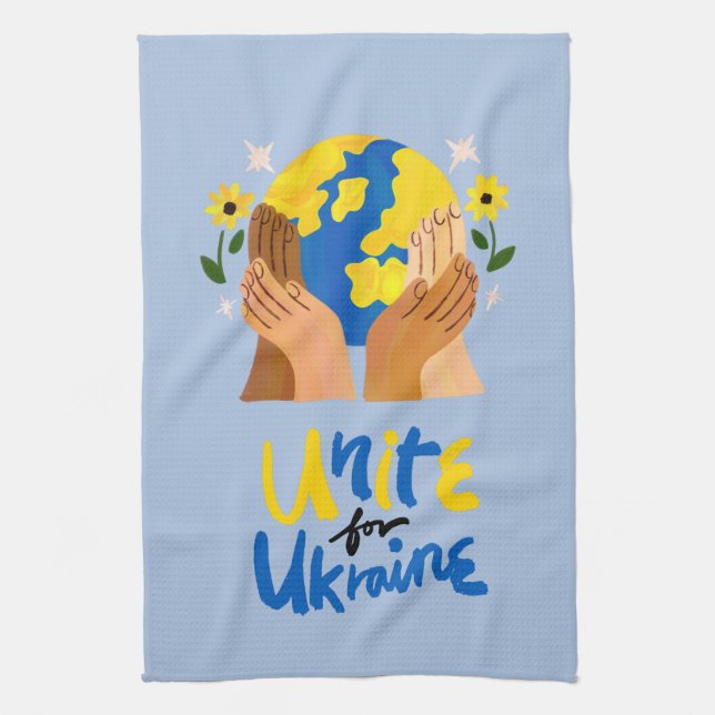 Global Unite For Ukraine  Kitchen Towel (Vertical)