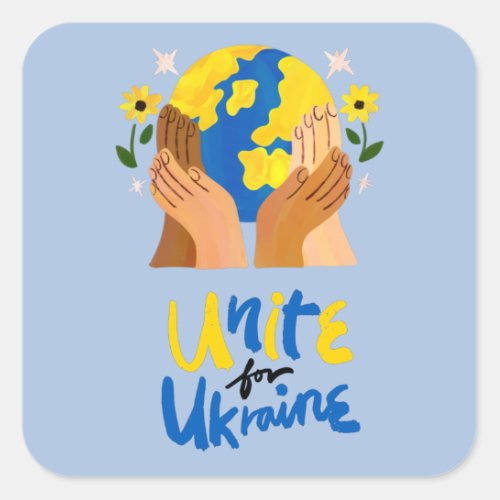 Global Unite For Ukraine  Square Sticker