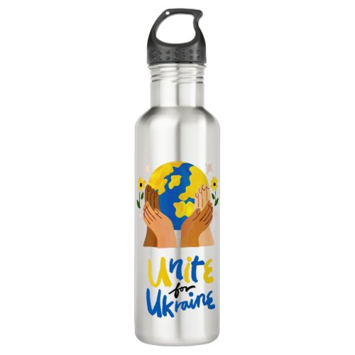 Global Unite For Ukraine  Stainless Steel Water Bottle