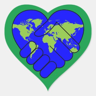 Global unity heart sticker