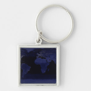 Global View of Earth's City Lights Keychain