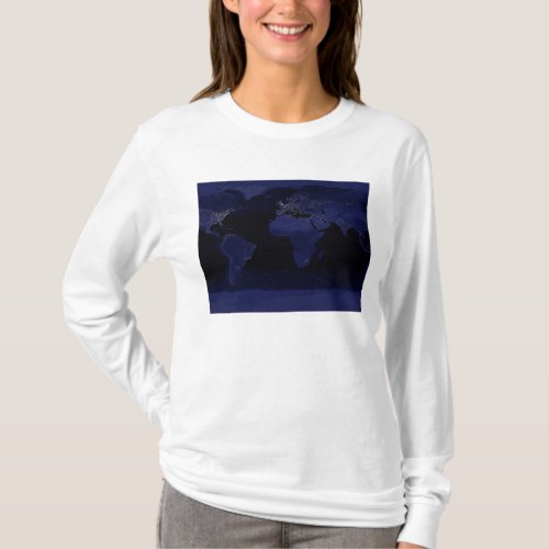 Global View of Earths City Lights T_Shirt