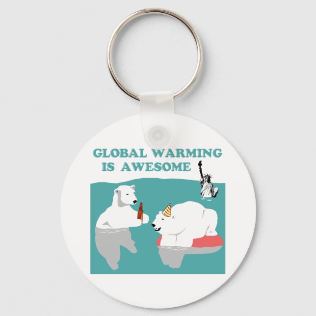 Global Warming Awesome Keychain (Front)