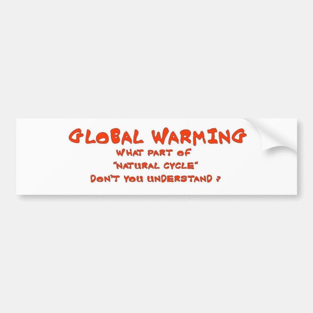 GLOBAL WARMING BUMPER STICKER (Front)