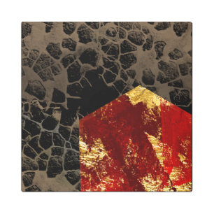 Global warming - Burning House - Abstract Metal Print