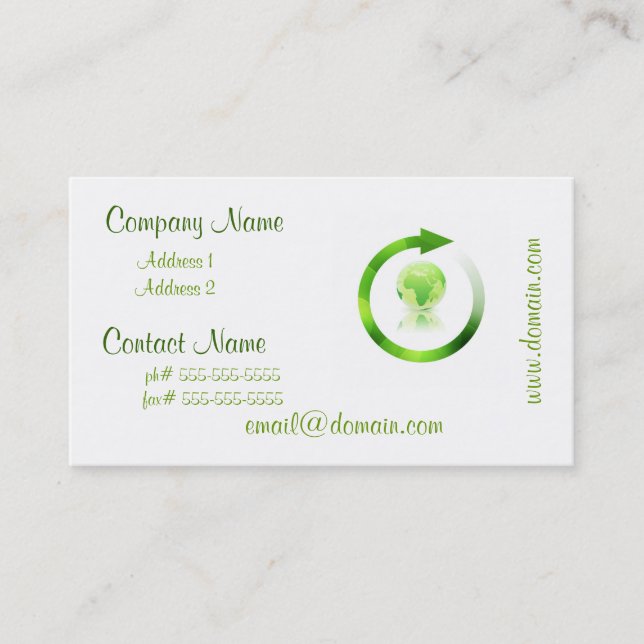 Global Warming Business Cards (Front)