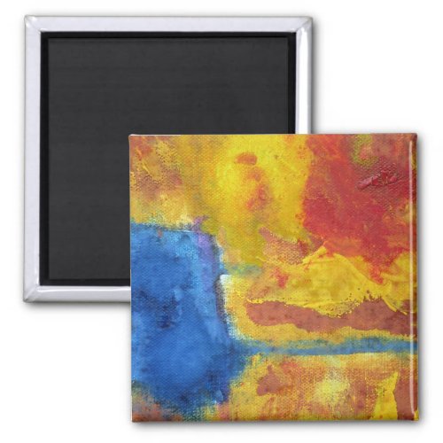 Global Warming climate change orange blue abstract Magnet