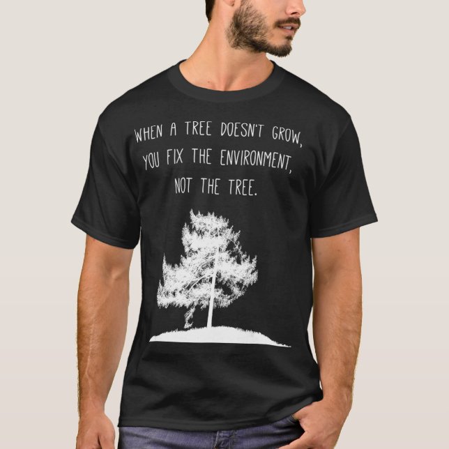 Global Warming Climate Change Tree Mindset T-Shirt (Front)