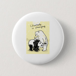Global warming climate is changing bears button