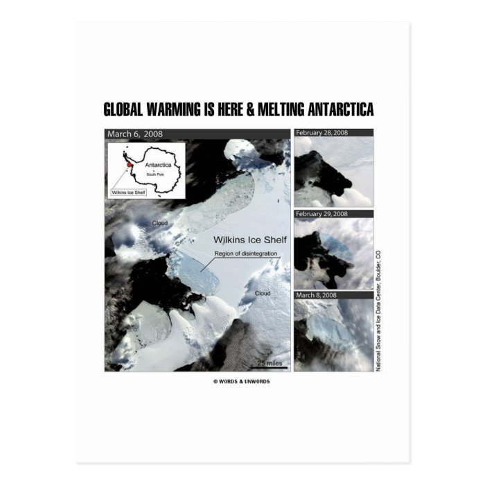 Global Warming Is Here And Melting Antarctica Postcard